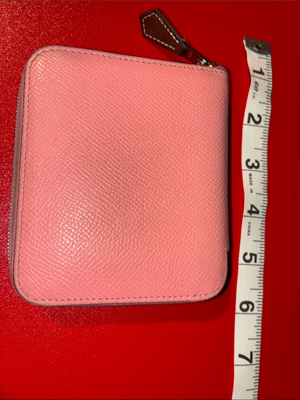 Pink Hermes compact wallet